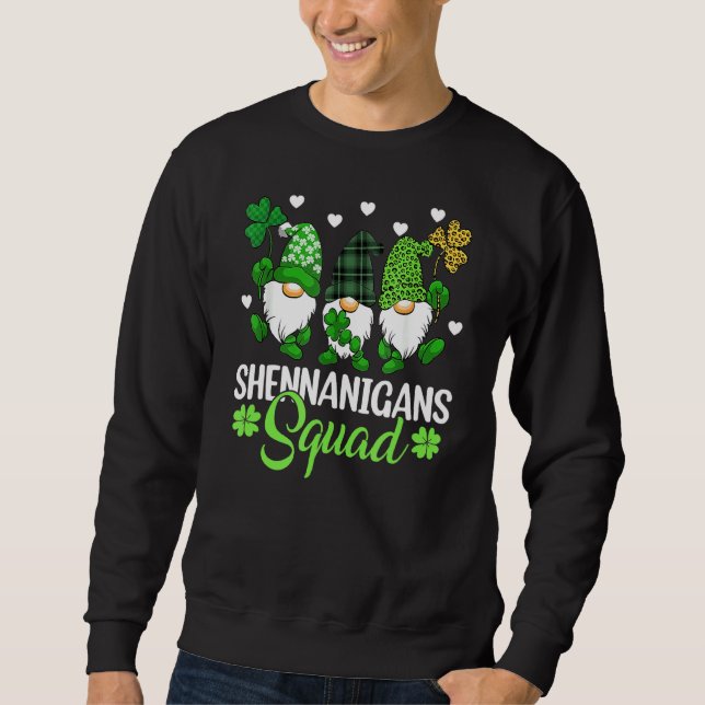 Sweatshirt Shenanigans Squad Jour de la Saint Patrick Gnomes  (Devant)