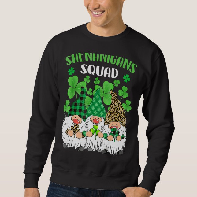 Sweatshirt Shenanigans Squad Jour de la Saint Patrick Gnomes  (Devant)