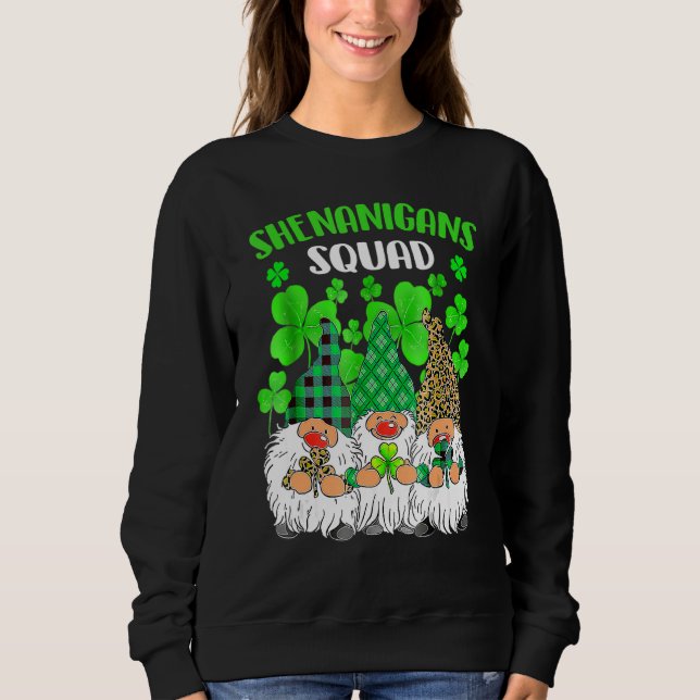 Sweatshirt Shenanigans Squad St Patricks Day Gnomes Green Pro (Devant)