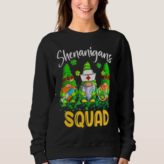 Sweatshirt Shenanigans Squad St Patricks Day Gnomes Nurse Ste (Devant)