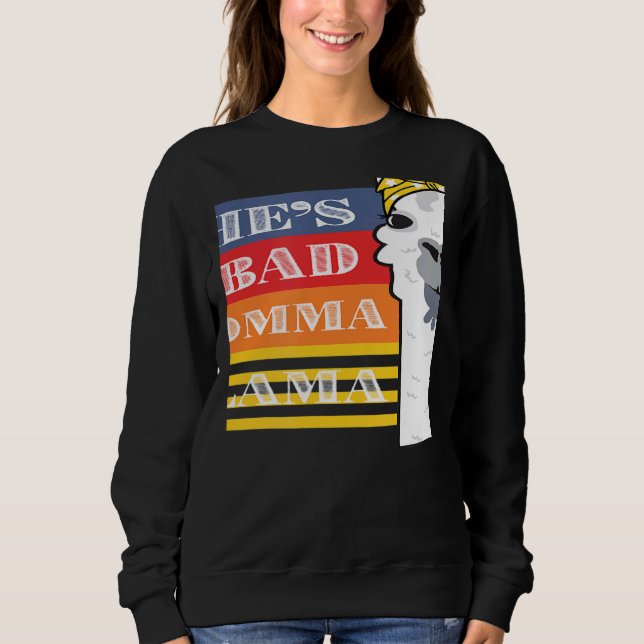 Sweatshirt She's a Bad Momma Llama For Women  Animal  Retro 2 (Devant)
