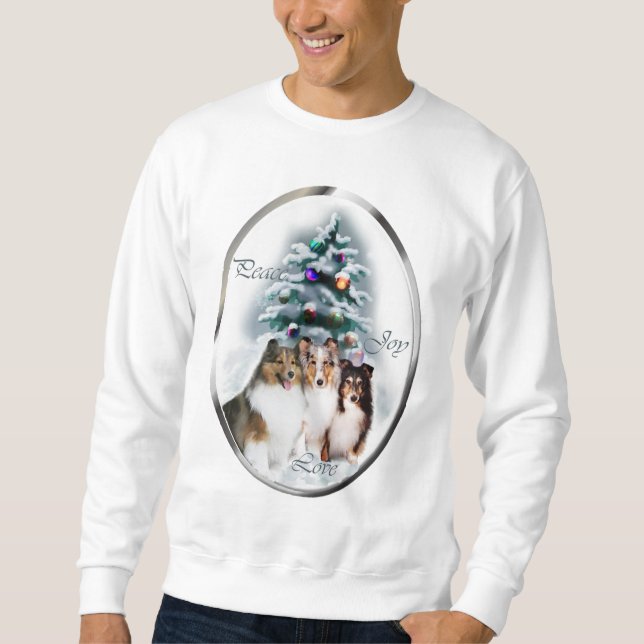 Sweatshirt Shetland Sheepdog Cadeaux de Noël (Devant)