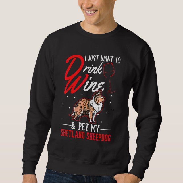 Sweatshirt Shetland Sheepdog et Sheltie au vin (Devant)