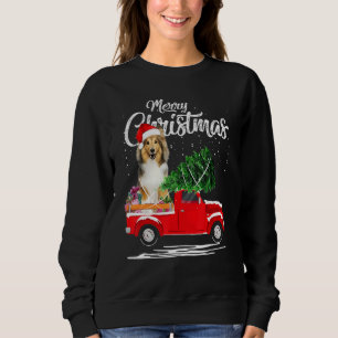 Sweatshirt Shetland Sheepdog Ride Camion Rouge Pyjama de Noël