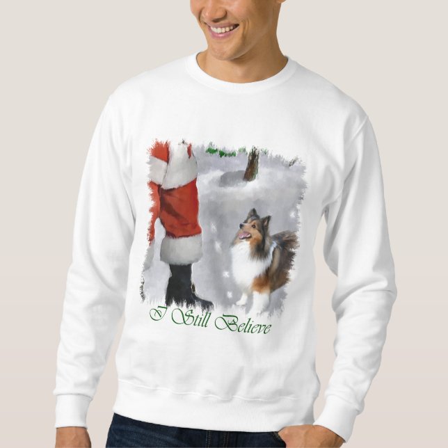 Sweatshirt Shetland Sheepdog Sheltie Cadeaux de Noël (Devant)