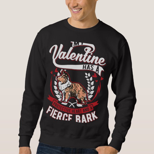 Sweatshirt Shetland Sheepdog Valentine's Day Sheltie Shetland (Devant)