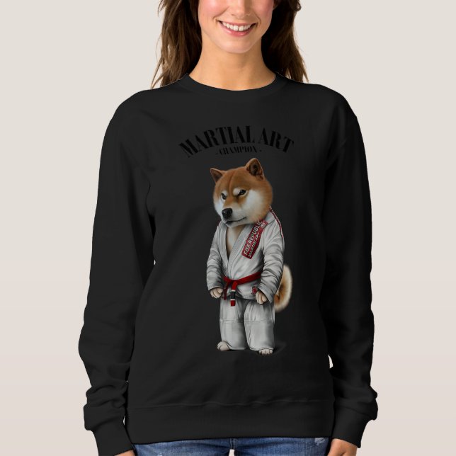 Sweatshirt Shiba Chien Judo Karate Master En Judogi Blanc 1 (Devant)