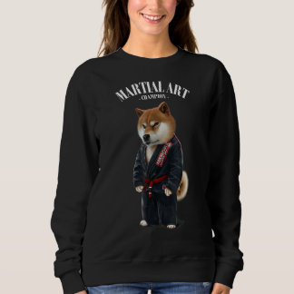 Sweatshirt Shiba Chien Judo Karate Master En Judogi Noir