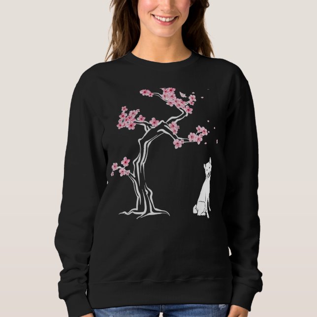 Sweatshirt Shiba Inu Chien Japonais Fleur de cerisier Sakura  (Devant)