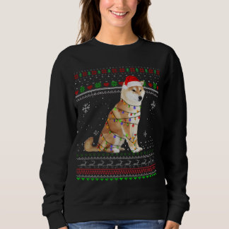 Sweatshirt Shiba Inu éclaire Funny Pajama de Noël cadeau Noël