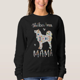 Sweatshirt Shiba Inu Mama Floral Chien Maman Amour