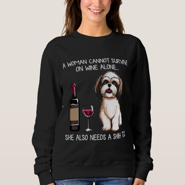 Sweatshirt Shih Tzu Et Wine Dog S'Aiment T (Devant)