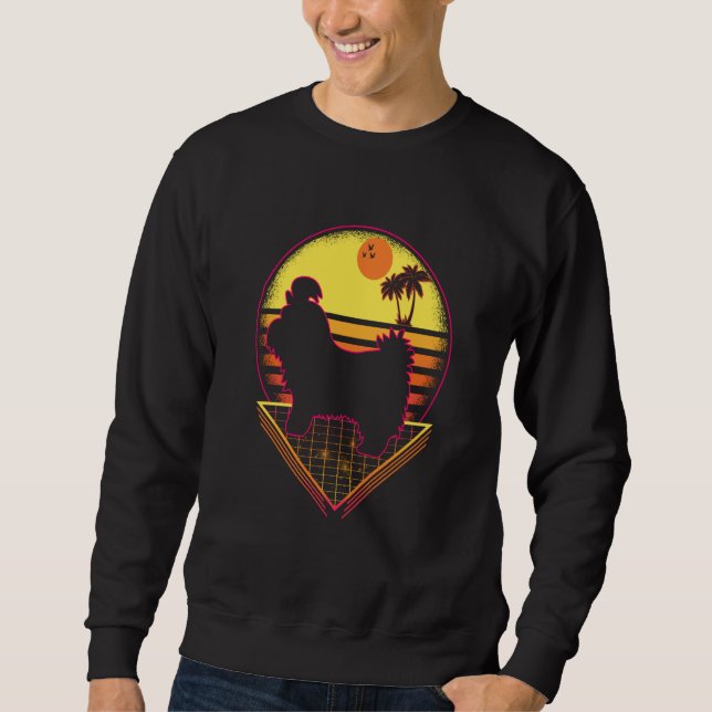 Sweatshirt Shih Tzu Retro Sunset Vintage  Dog (Devant)