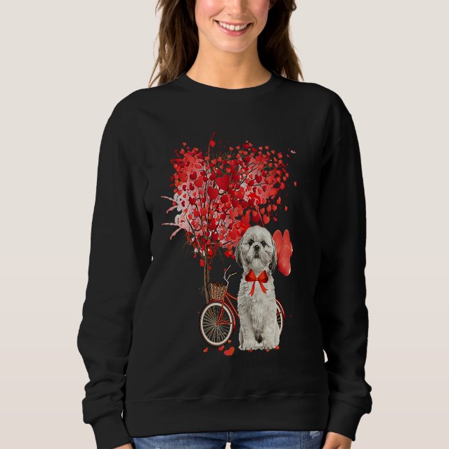 Sweatshirt Shih Tzu Valentines Day  Dog  Happy Valentine (Devant)