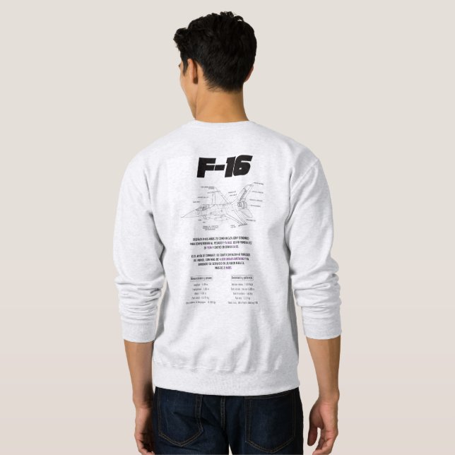 Sweatshirt Shirt Army F-16 Falcon (Dos entier)