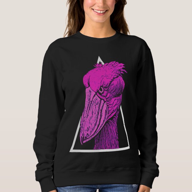 Sweatshirt Shoebill Bird Animal Colorful Vaporwave (Devant)