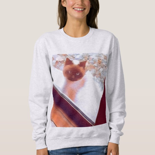 Sweatshirt Siamese cat art (Devant)