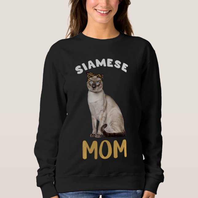 Sweatshirt Siamese Maman Mama Propriétaire du chat Empreinte  (Devant)