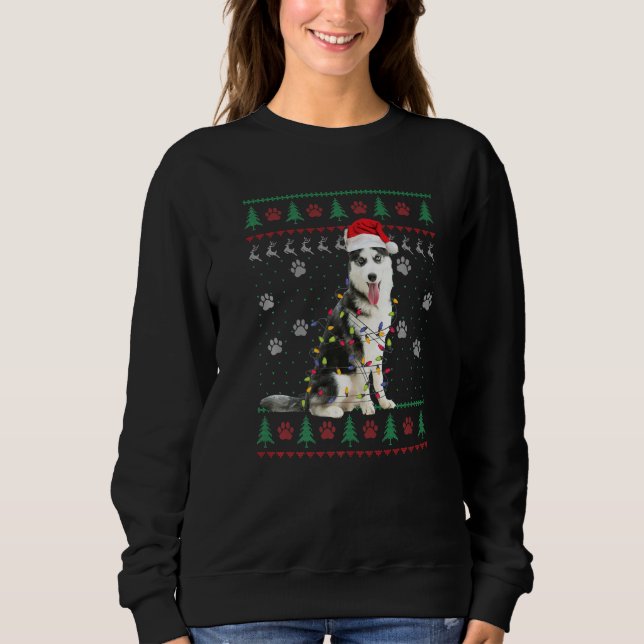Sweatshirt Siberian Husky Christmas Ugly Sweater  Dog  Xmas (Devant)