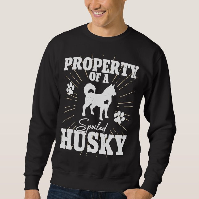 Sweatshirt Siberian Husky pour Maman Papa, propriété Chien (Devant)