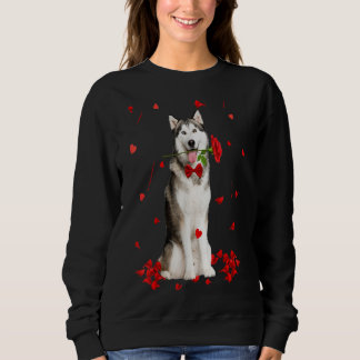 Sweatshirt Sibérie Husky Valentines tenue de la journée Chien
