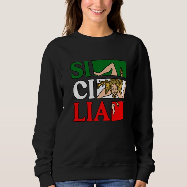 Sweatshirt Sicilia Flag Sicily Palermo Italy  11 (Devant)