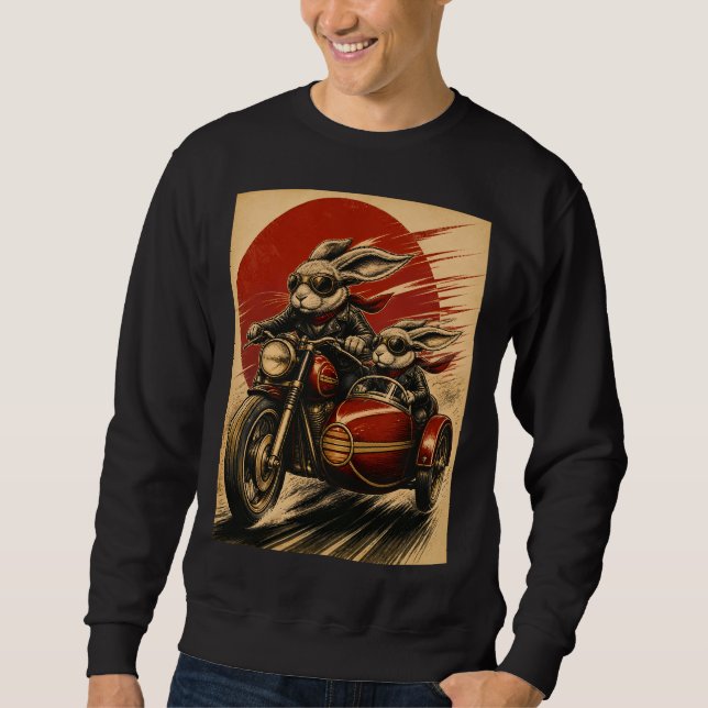 Sweatshirt Side-car de moto lapin (Devant)