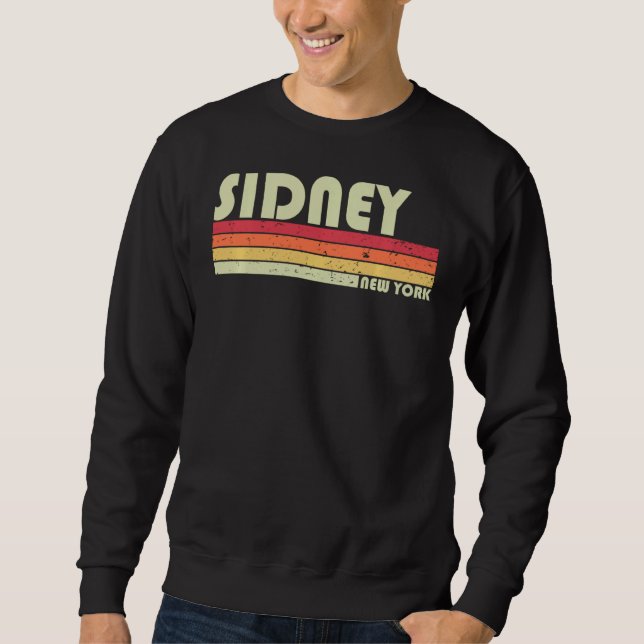 Sweatshirt Sidney Ny New York Funny City Home Roots Retro 70 (Devant)