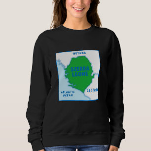 Sweatshirt Sierra Leone Carte politique aux couleurs du drape