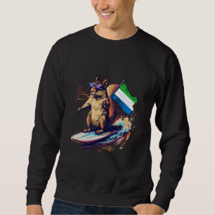 Sweatshirt Sierra Leone Drapeau de surf écureuil Sierra Léone