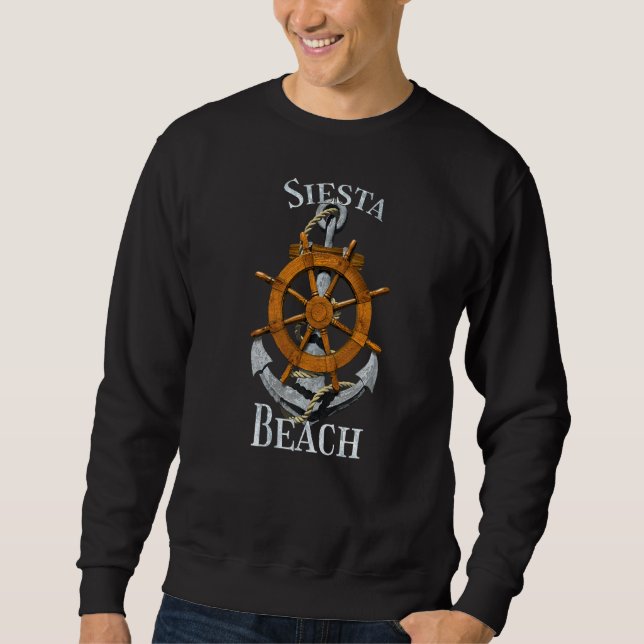 Sweatshirt Siesta Beach Floride Vacances Ancres nautiques Hel (Devant)