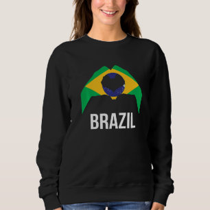 Sweatshirt Signe d'amour Drapeau du Brésil  