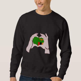 Sweatshirt Signe de la main zambienne Cœur Drapeau zambien Fi