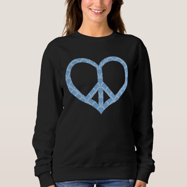 Sweatshirt Signe de la paix Symbole Cœur Hippie Rétro Liberté (Devant)