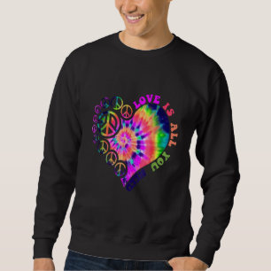 Sweatshirt Signe de paix amour années 60 70 tie dye costume h