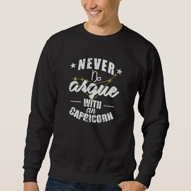 Sweatshirt Signe du zodiaque Ne discutez jamais avec un Capri (Devant)