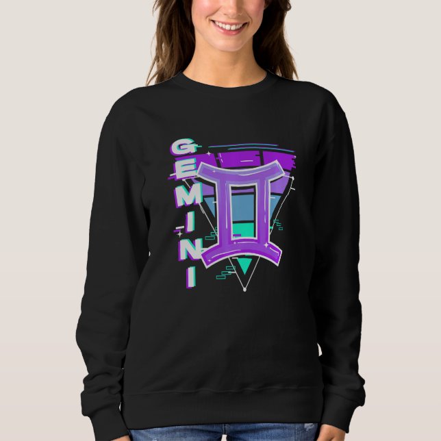 Sweatshirt Signe Gemini Zodiac Vaporwave Esthétique 80s 90s M (Devant)