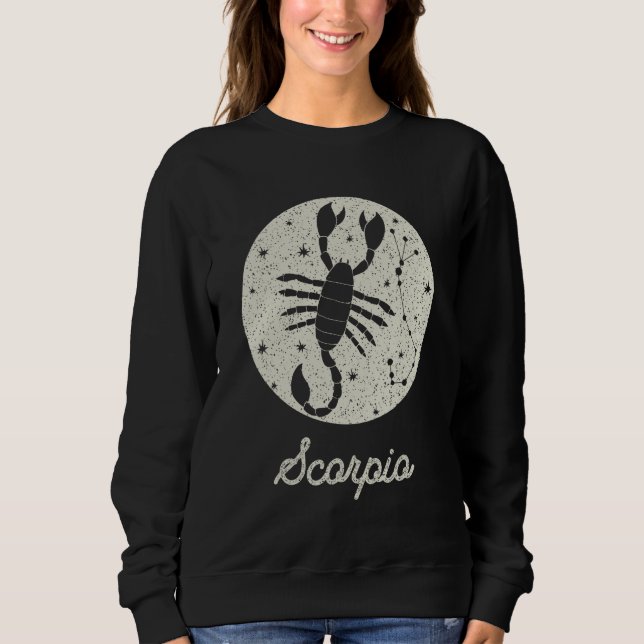 Sweatshirt SIGNE Zodiaque Scorpio Graphique d'anniversaire po (Devant)