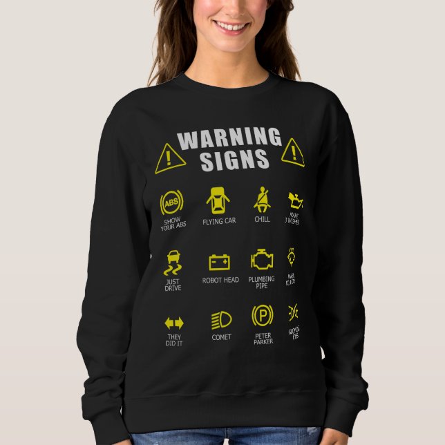Sweatshirt Signes d'avertissement de réparation de voiture di (Devant)
