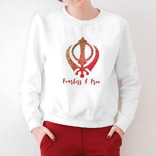 Sweatshirt Sikh Khanda "Sans peur et libre"