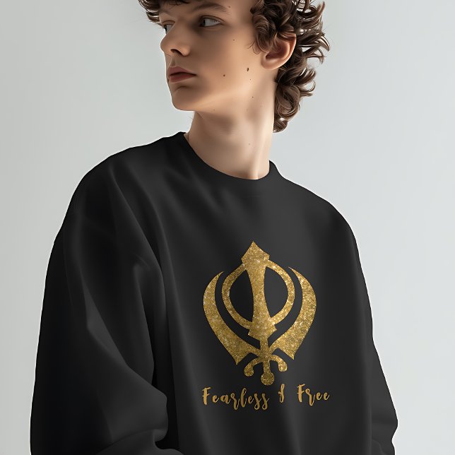 Sweatshirt Sikh Khanda "Sans peur et libre" (Créateur téléchargé)