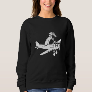 Sweatshirt Silhouett minimaliste de vol de l'avion pilote pin