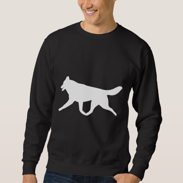 Sweatshirt Silhouette blanche sibérienne Husky (Devant)