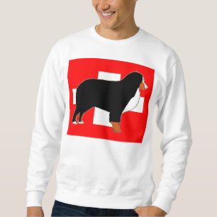 Sweatshirt silhouette de bernois sur drapeau rouille