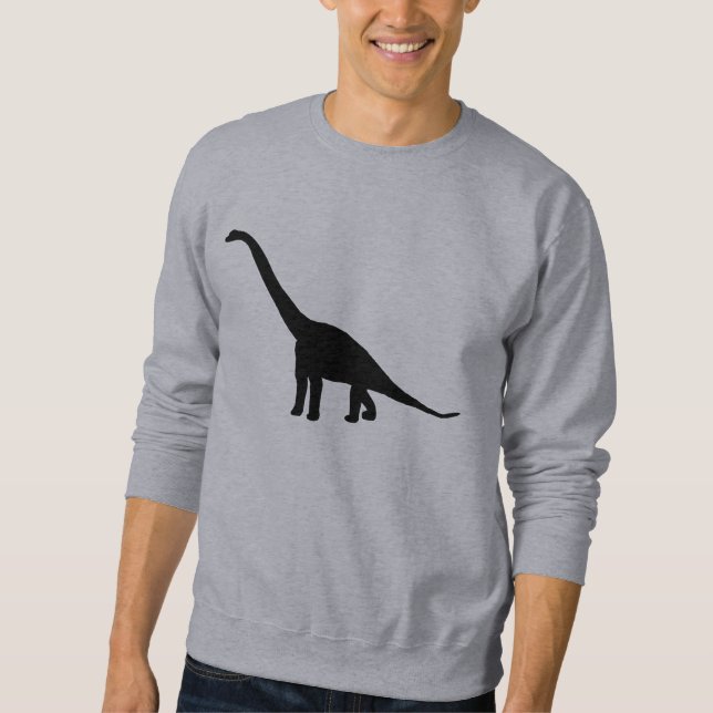 Sweatshirt Silhouette de brontosaure de dinosaure (Devant)