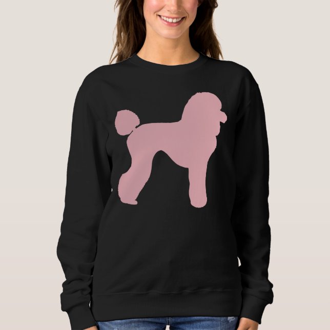 Sweatshirt Silhouette de caniche rose T- (Devant)