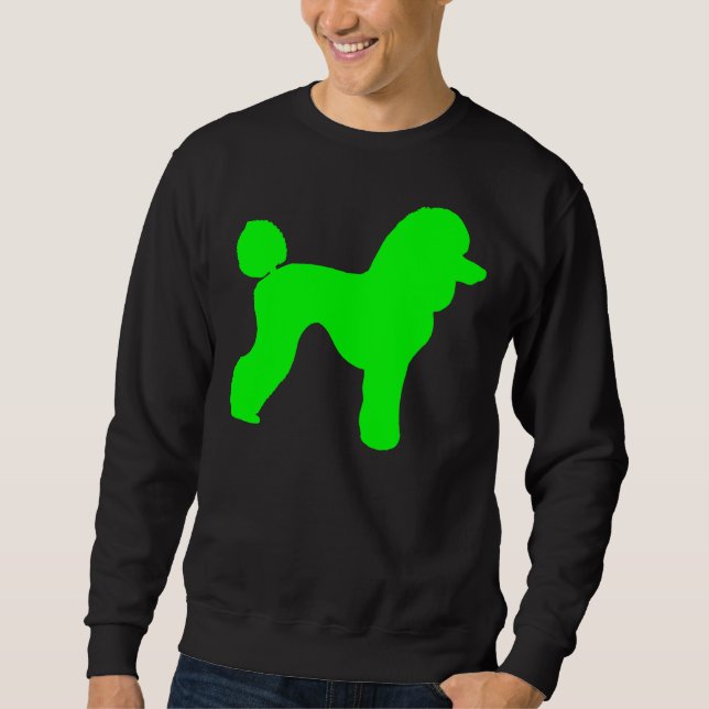 Sweatshirt Silhouette de caniche vert (Devant)
