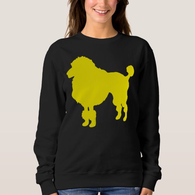Sweatshirt Silhouette de chien de caniche jaune (Devant)