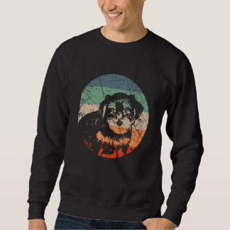 Sweatshirt Silhouette de chien rétro Morkie vintage