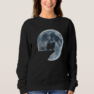 Sweatshirt Silhouette de la lune d'Halloween japonaise Spitz